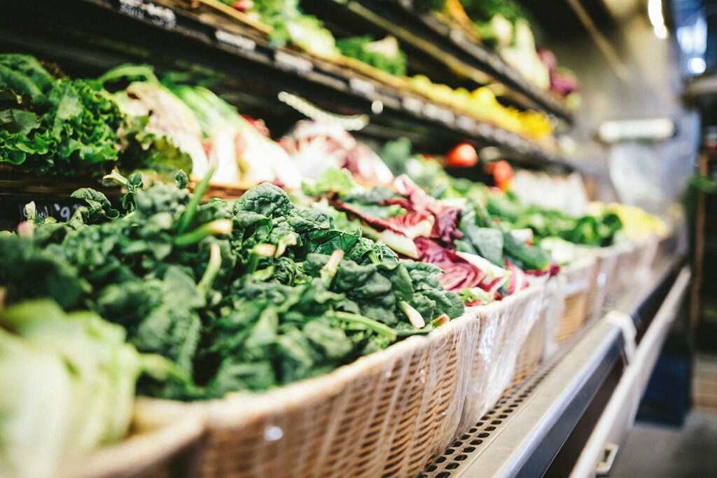 Vegetable in a store isle: Complex food systems affect lives, livelihoods and climate change.