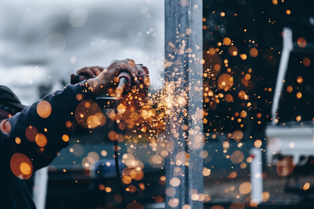 A man working in steel production