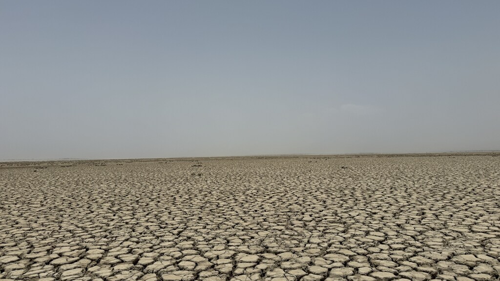 Dried bed of ancient Siranda Lake in Pakistan’s southwest, illustrating the pressing global water shortage