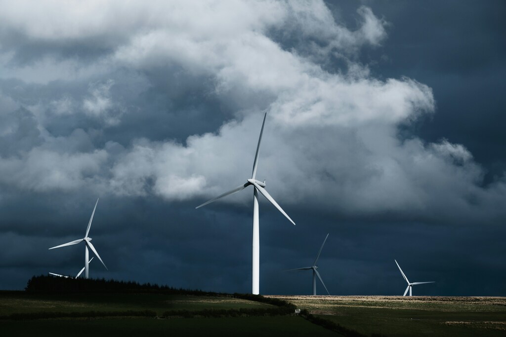 Windmill in a field.