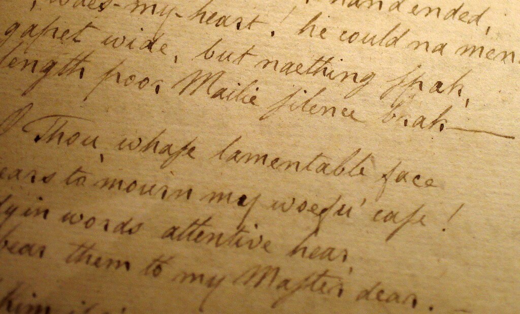 A handwritten manuscript by Scottish poet Robert Burns entitled "The Death and Dying Words of Poor Maillie" is displayed at the Dick Institute in Kilmarnock, Scotland March 25, 2014. Burns grew up near Kilmarnock and his first book of poetry, "Poems Chiefly in the Scottish Dialect," known as the Kilmarnock volume, was published there. He is famously known for writing the words of "Auld Lang Syne." Scottish separatists are closing the gap on their unionist rivals as a September independence referendum draws nearer, according to a poll. But pollster TNS said it would still be a "major task" for them to draw level in time. In a poll of 995 adults, TNS found that support for the pro-independence campaign had grown by two points to 32 percent compared with last month, while the campaign to reject independence had slipped back a point to 41 percent. In the run-up to the vote, Reuters photographer Suzanne Plunkett took a series of close-up pictures of food, drink and various objects typically associated with Scotland. Pictures taken March 25, 2014. REUTERS/Suzanne Plunkett (BRITAIN - Tags: POLITICS SOCIETY)ATTENTION EDITORS: PICTURE 11 OF 28 FOR PACKAGE 'DETAILS OF SCOTLAND'TO FIND ALL IMAGES SEARCH 'PLUNKETT DETAIL' - GM1EA7I1AVT01