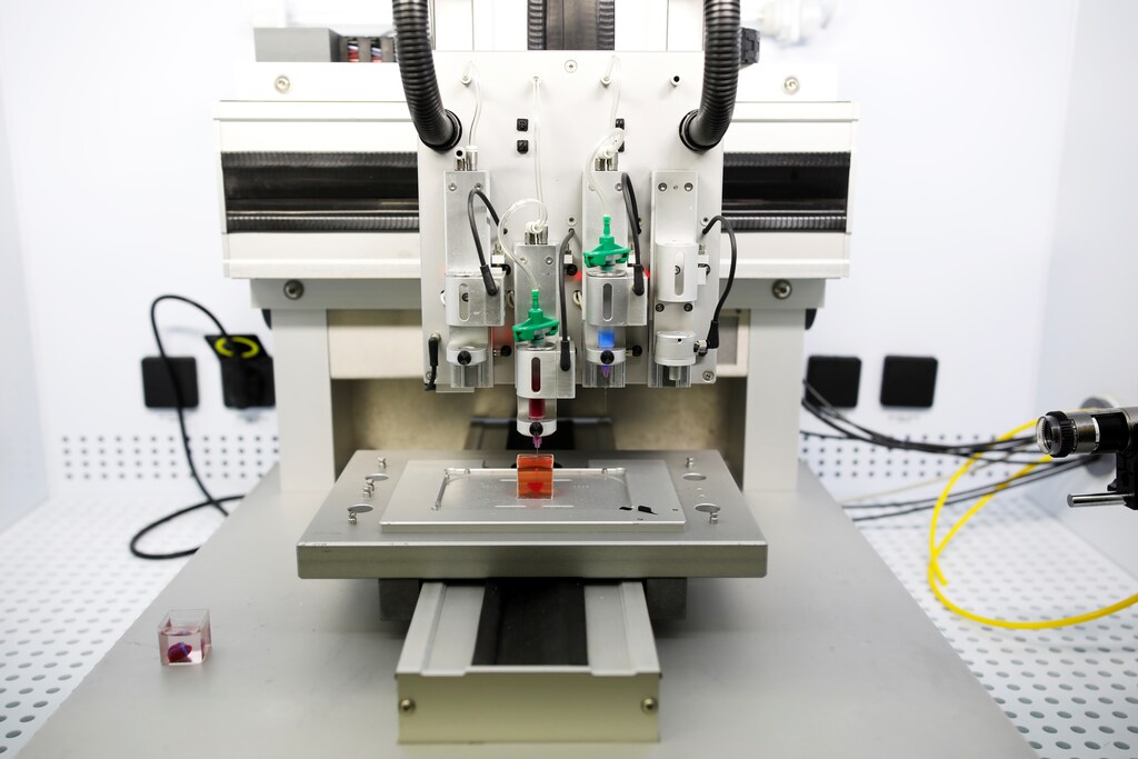 A 3D printer prints what Israeli scientists from Tel Aviv University say is the worlds first 3D-printed, vascularised engineered heart, during a demonstration at a laboratory in the university, Tel Aviv, Israel April 15, 2019. REUTERS/Amir Cohen - RC13FA2CB9D0