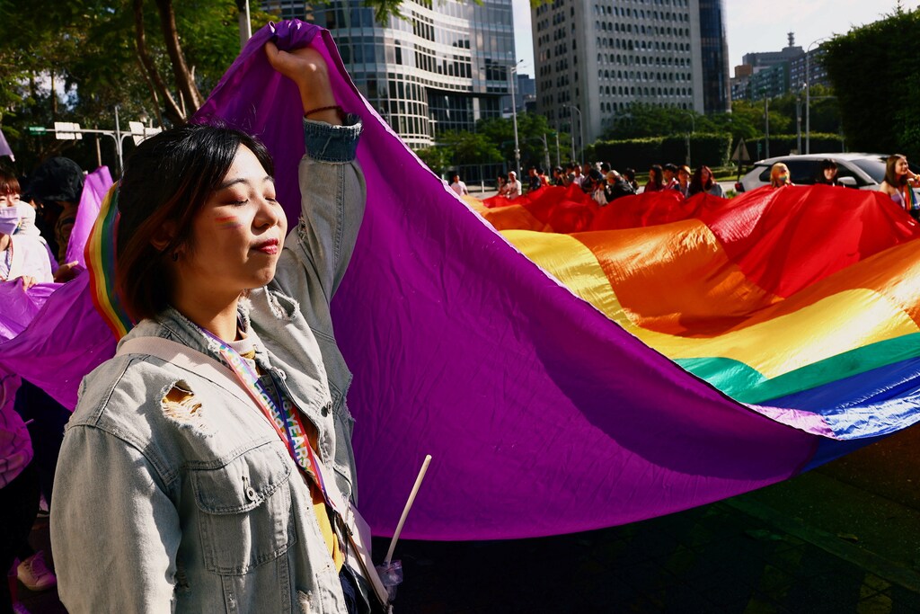 People gather during Asia's biggest pride parade in Taipei, Taiwan October 31, 2020
