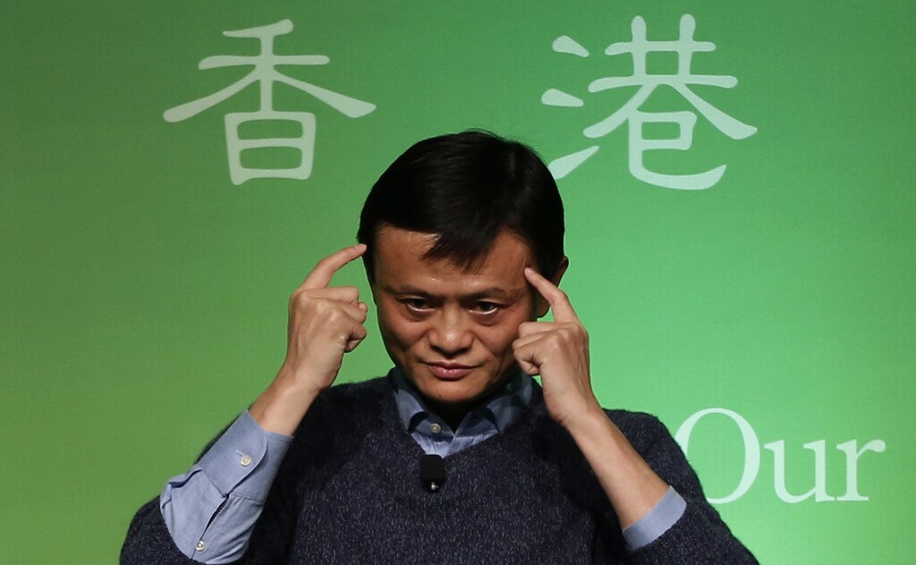 Alibaba Group Holding Ltd chairman Jack Ma gestures during a talk by Our Hong Kong Foundation in Hong Kong, February 2, 2015