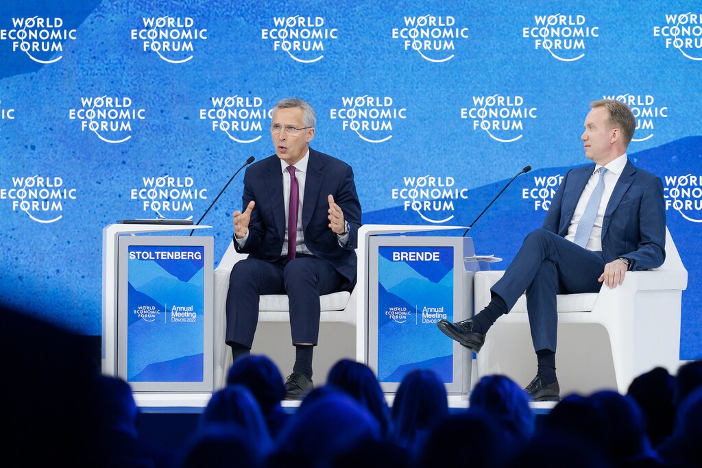 El Secretario General de la OTAN, Jens Stoltenberg, en la Reunión Anual de Davos 2022 el miércoles 25 de mayo de 2022.