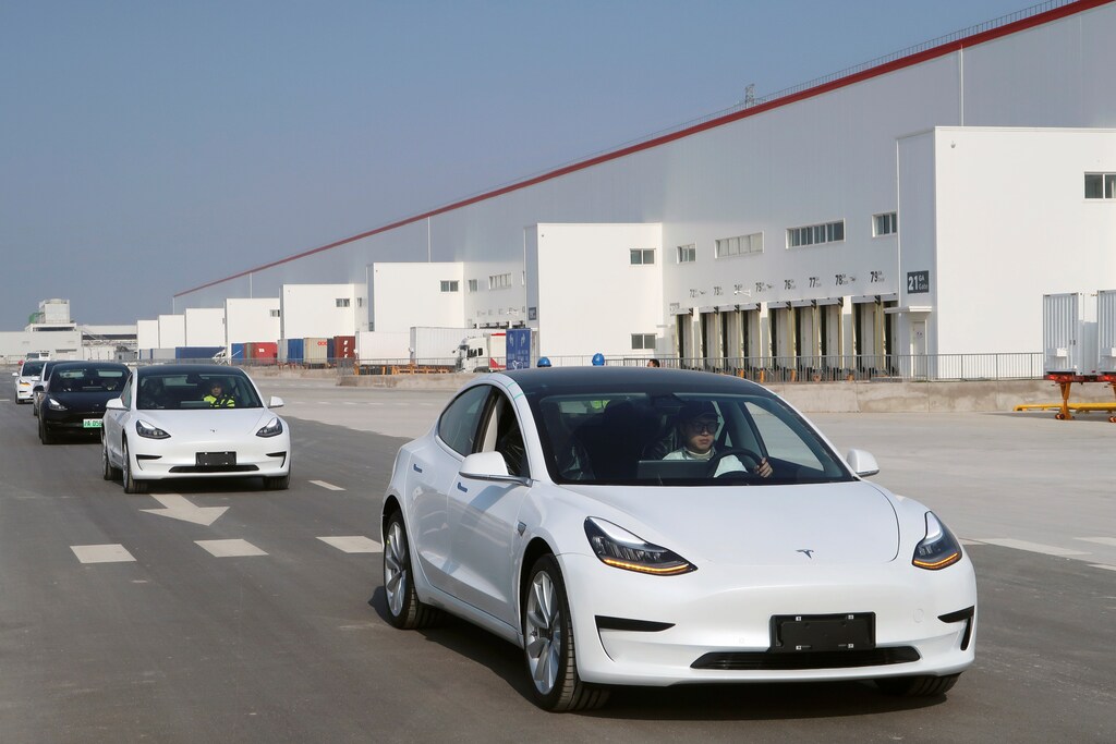China-made Tesla Model 3 vehicles are seen at the Shanghai Gigafactory of the U.S. electric car maker in Shanghai, China December 30, 2019.