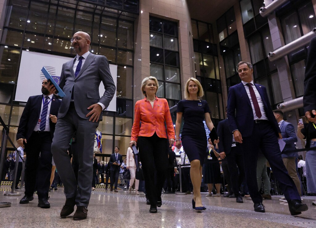 Líderes de la Unión Europea durante una cumbre de la UE en Bruselas en junio de 2024.