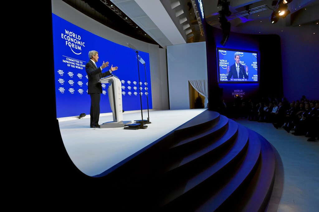 John Kerry gives a special address at Davos 2016