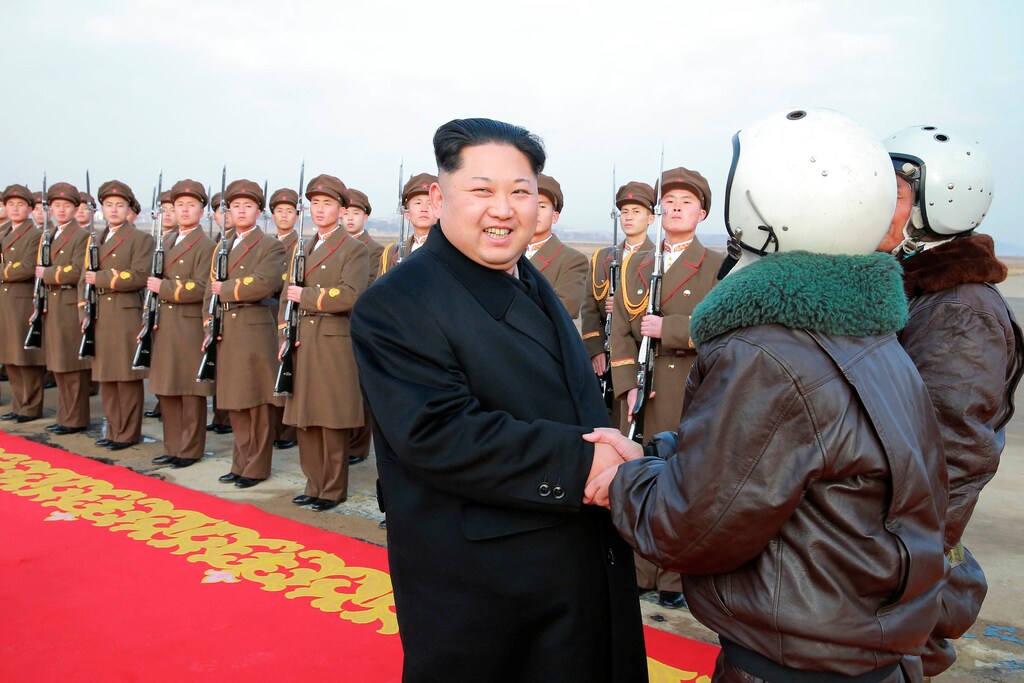 North Korean leader Kim Jong Un attends a combat flight contest among commanding officers of the KPA Air and Anti-Air forces in this image released by North Korea's Korean Central News Agency (KCNA) in Pyongyang December 4, 2016. KCNA/ via REUTERS ATTENTION EDITORS - THIS IMAGE WAS PROVIDED BY A THIRD PARTY. EDITORIAL USE ONLY. REUTERS IS UNABLE TO INDEPENDENTLY VERIFY THIS IMAGE. SOUTH KOREA OUT. NO THIRD PARTY SALES. NOT FOR USE BY REUTERS THIRD PARTY DISTRIBUTORS.Ê - RTSUJSA