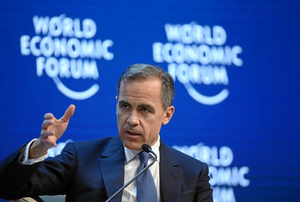 DAVOS/SWITZERLAND, 24JAN15 - Mark J. Carney, Governor of the Bank of England; World Economic Forum Foundation Board Member is captured during the session 'The Global Economic Outlook' at the Annual Meeting 2015 of the World Economic Forum at the congress centre in Davos, January 24, 2015. WORLD ECONOMIC FORUM/swiss-image.ch/Photo Moritz Hager