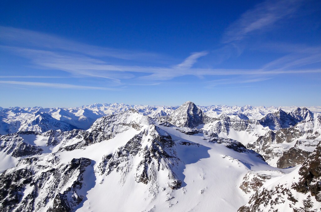 A gorgeous winter mountain landscape with the famous Piz Linard in the Swiss Alps