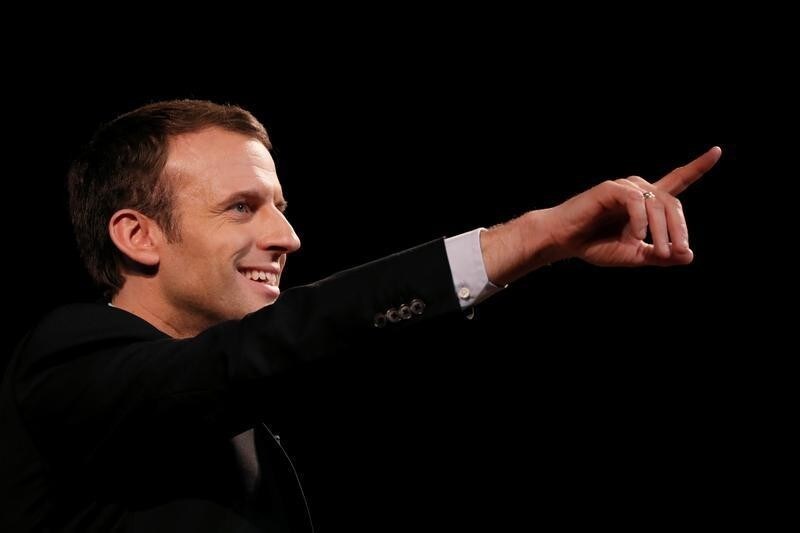 Emmanuel Macron, head of the political movement 'En Marche!', or 'Onwards!', and candidate for the 2017 presidential election, delivers a speech as he attends a meeting for Women's day in Paris, France, March 8,2017. REUTERS/Gonzalo Fuentes - RC1814E25E00