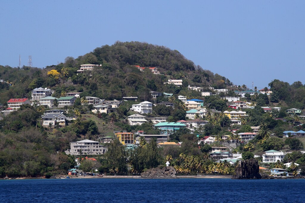 A general view of the coastline during Britain's Prince Charles' visit to a coastguard station during a visit to St. Vincent and the Grenadines, March 20, 2019. Chris Jackson/Pool via REUTERS - RC12A40B86C0