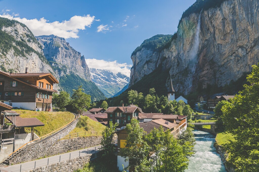 A picture of a European mountain town, as droughts are set to intensify.