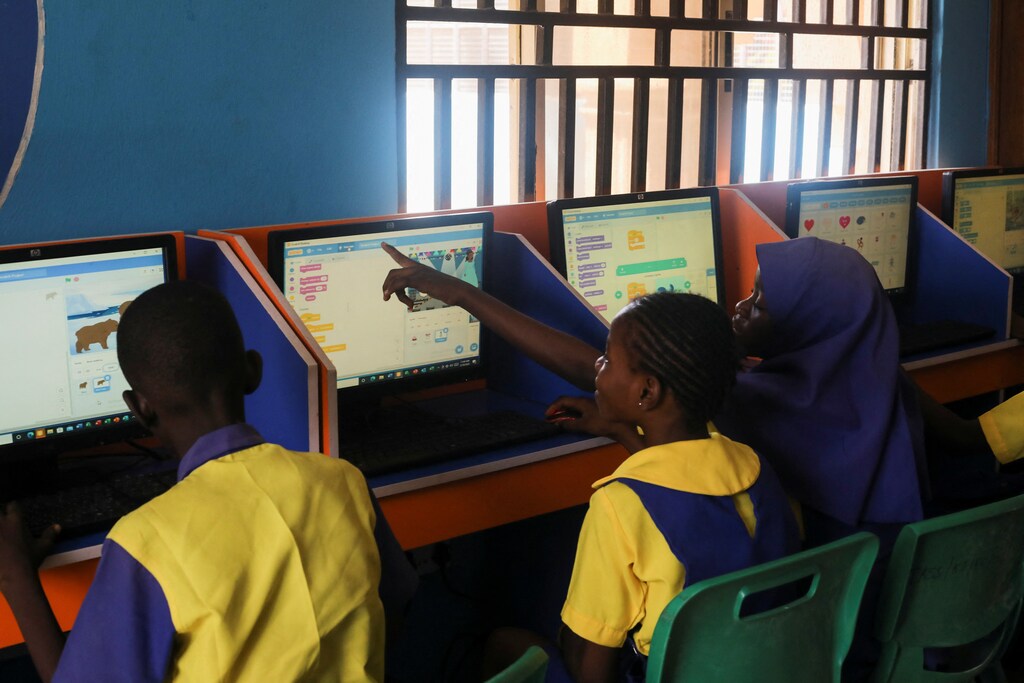 Faridat Bakare, 12, a student enrolled in a special STEM programme for children from poor families at the Knosk Secondary School in a blog about global shapers working towards digital inclusion