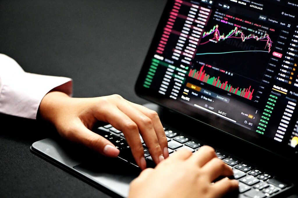 this person is monitoring cryptocurrency online