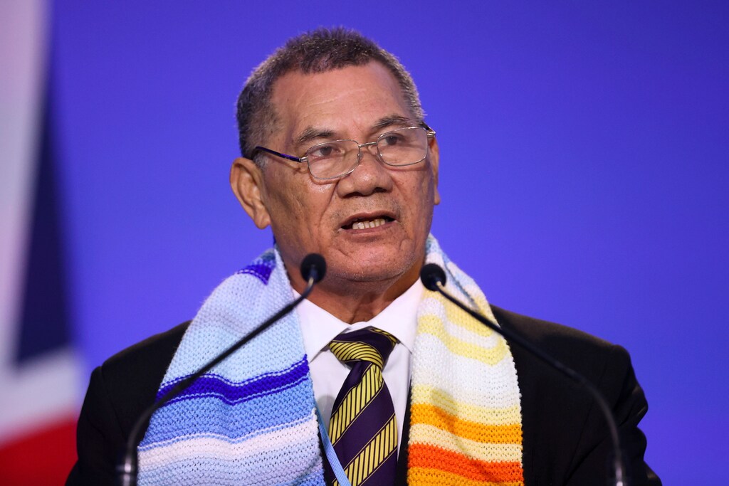 COP27 Tuvalu's Prime Minister Kausea Natano UN Climate Change Conference in Glasgow Scotland