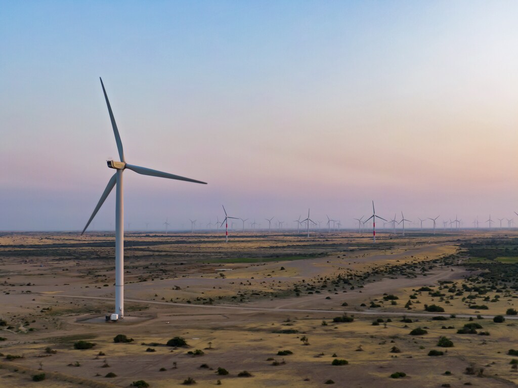 Wind Turbines in Jhimpir, Thatta. Blended finance can help put low-and middle-income countries on a path to sustainable energy production.