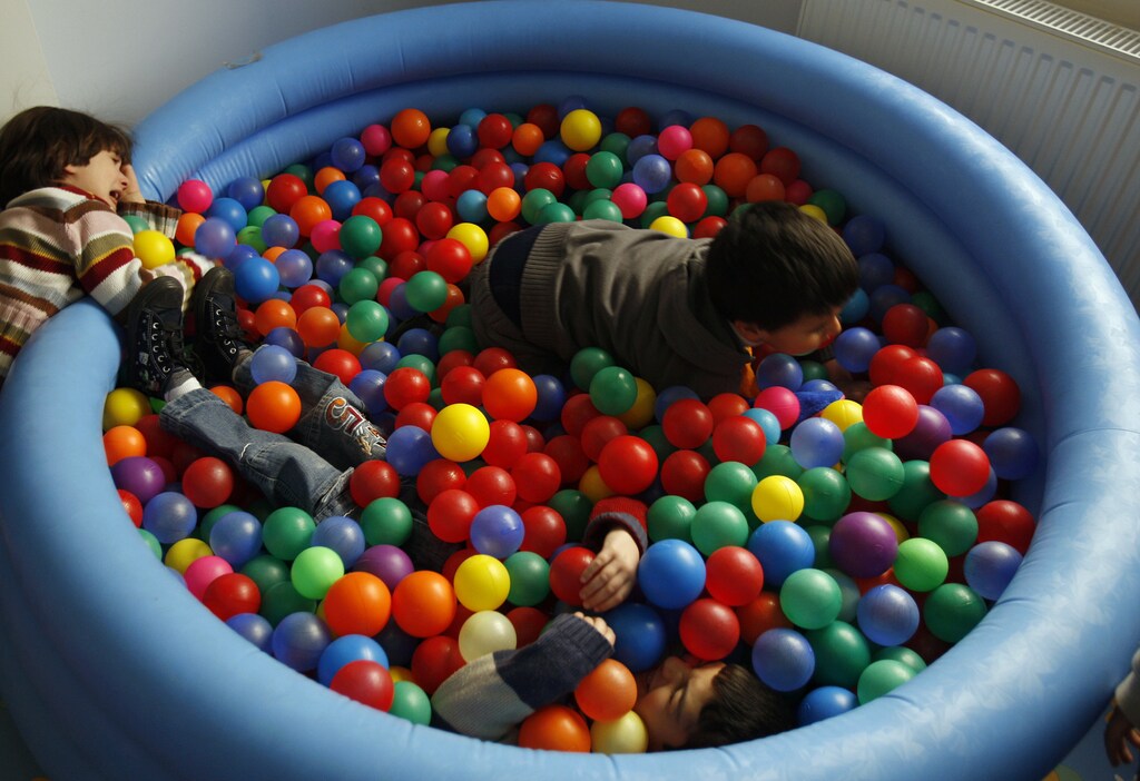 Autistic children play at the Consulting Centre for Autism in Amman, March 30, 2010, one of the few places in the country that helps children with the condition. The world will mark World Autism Awareness Day on April 2. REUTERS/Ali Jarekji (JORDAN - Tags: HEALTH EDUCATION) - GM1E63U1ITM01