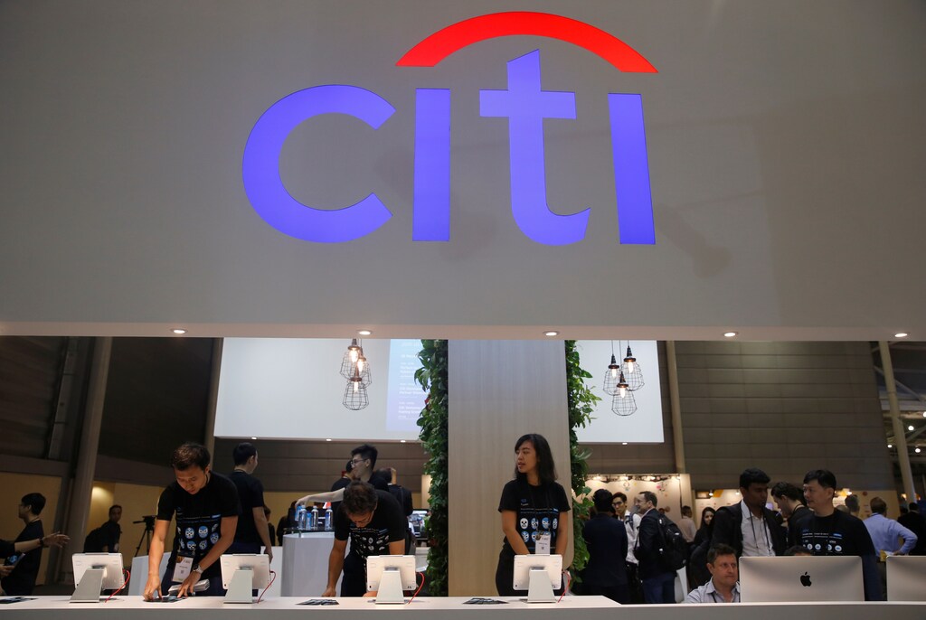 A Citibank booth at the Singapore Fintech Festival in Singapore November 16, 2016. REUTERS/Edgar Su - RTX2TVYR