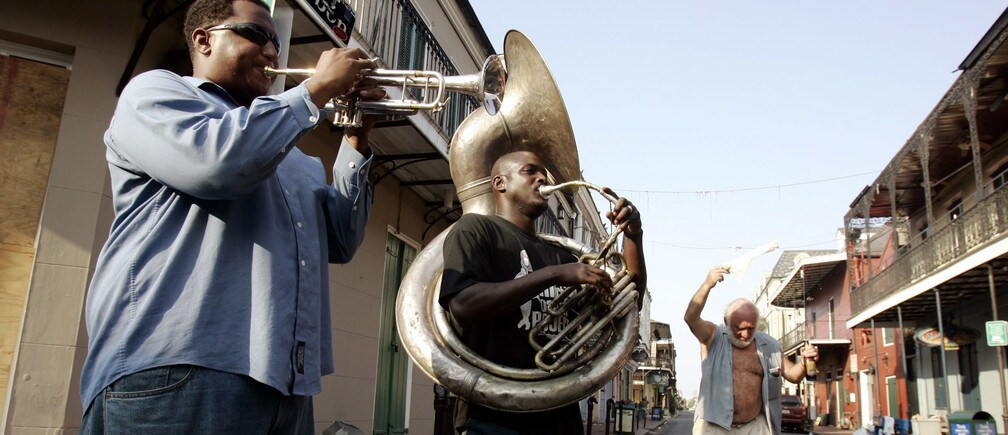 City on song … musicians in New Orleans.