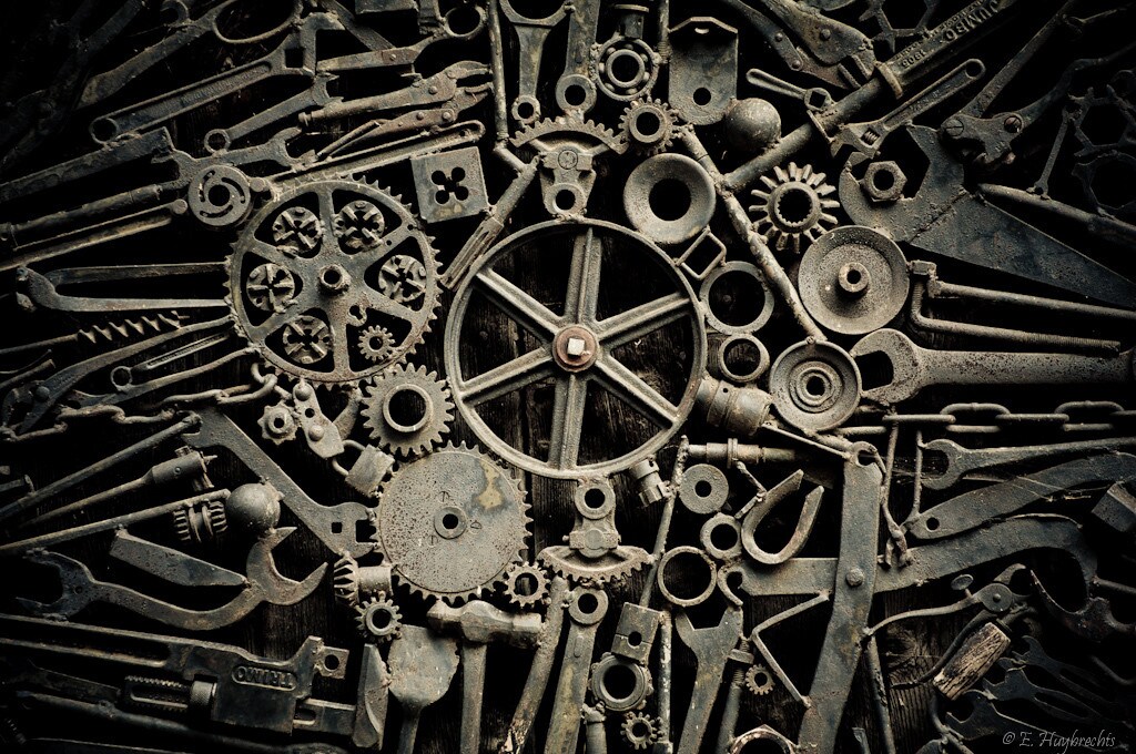 Old cogs and mechanical parts