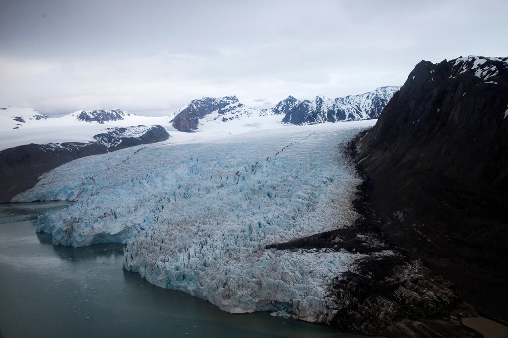 A view of the Blomstrand Glacier, Thursday, June 16, 2016