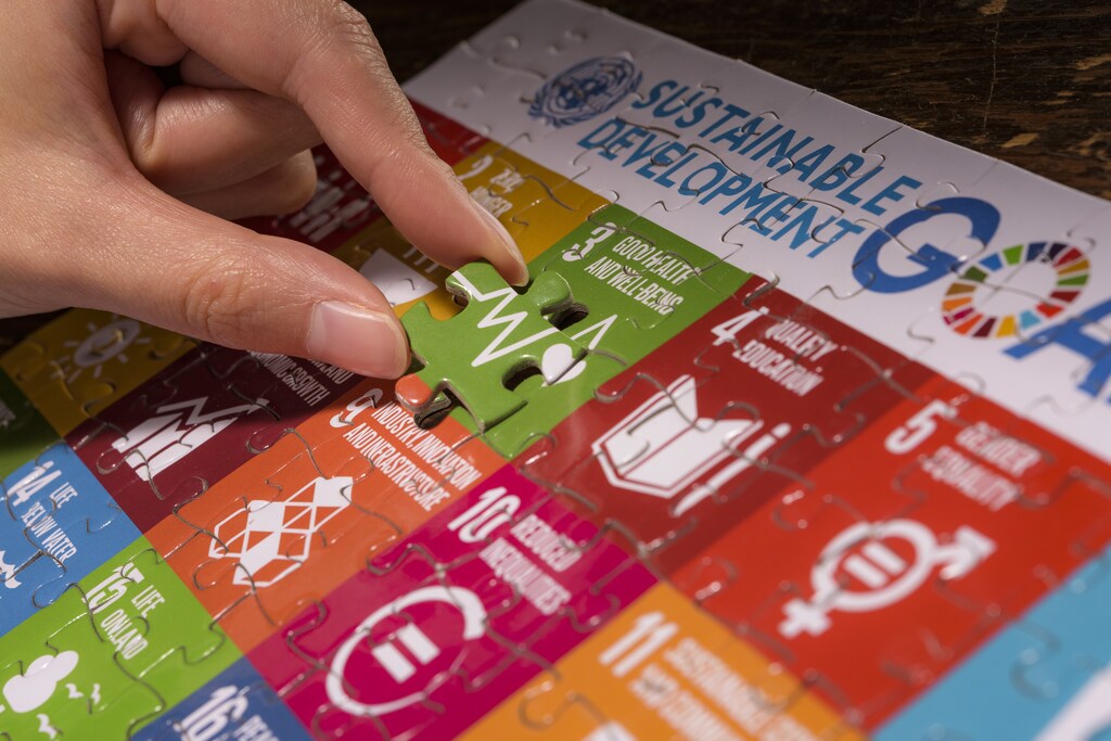 Detail of the SDG #3 on occasion of the World Health Day (WHO): Theme Universal Health Care