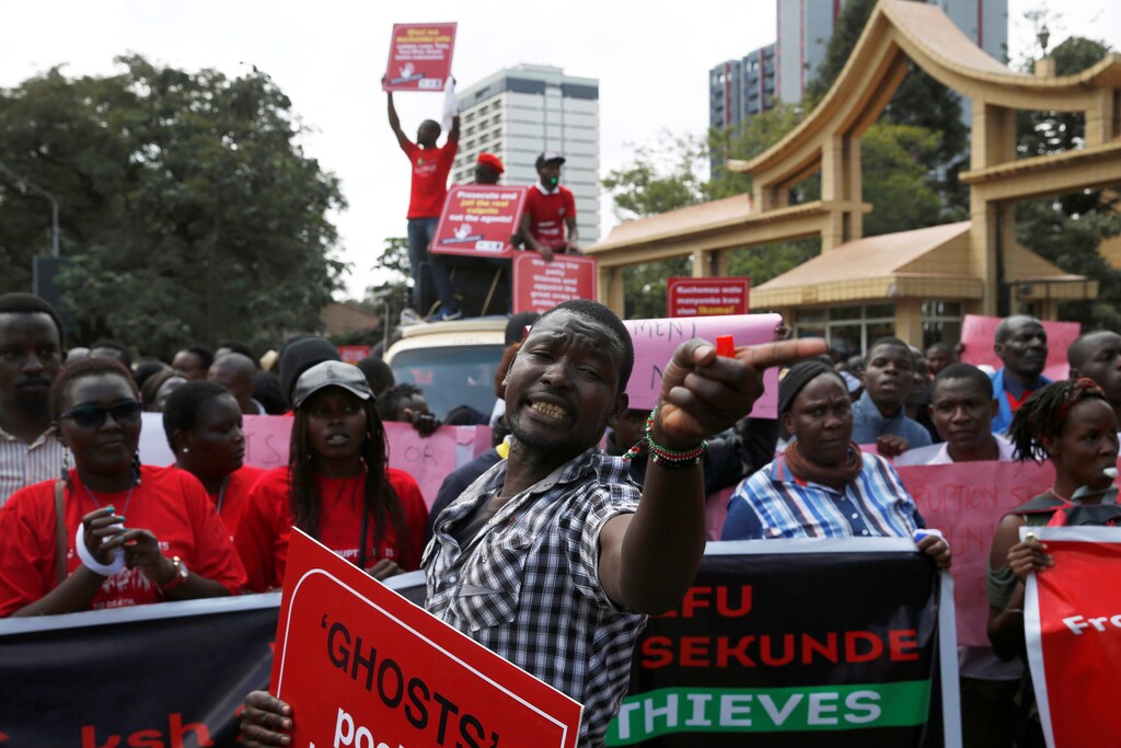 An anti-corruption protest in Nairobi, Kenya.