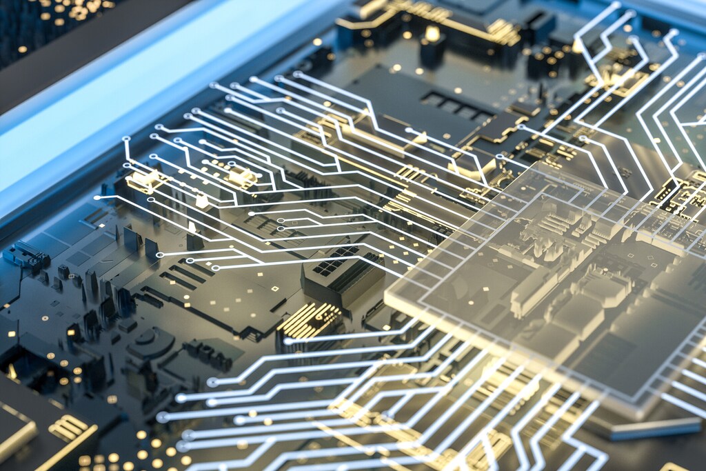 Computer digital drawing, technology background; next-generation computing