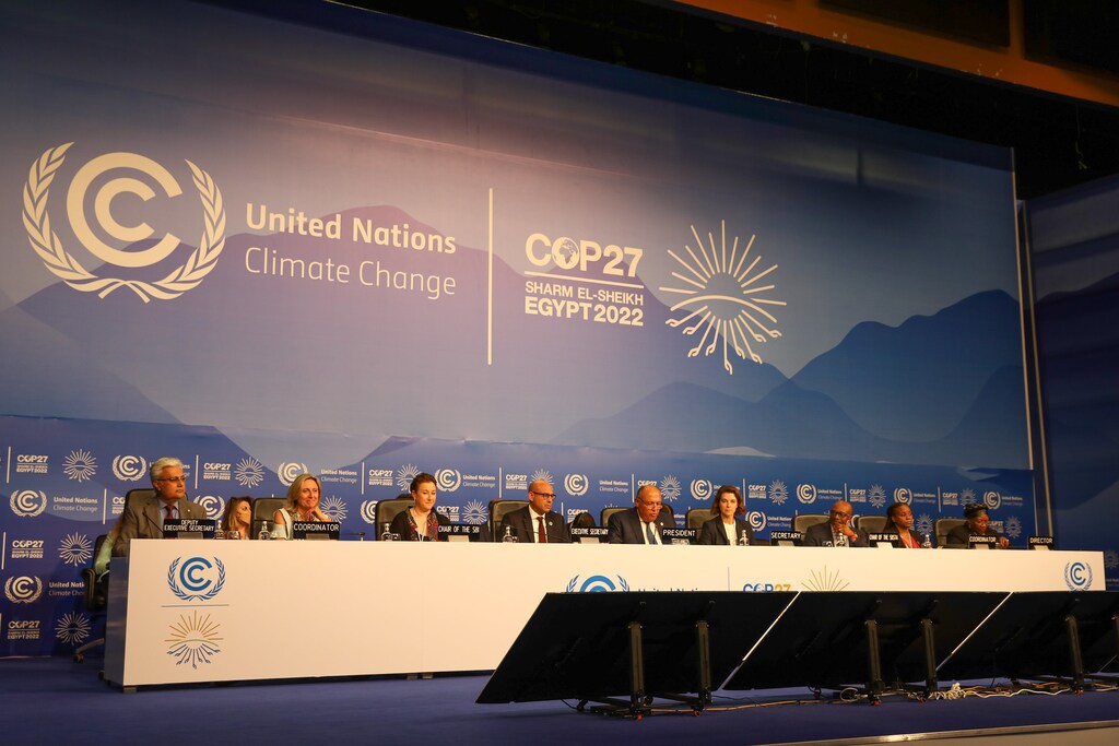 This image shows a panel at COP27