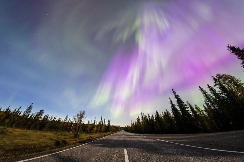 The Aurora Borealis (Northern Lights) is seen over the sky near the village of Pallas (Muonio region) of Lapland, Finland September 8, 2017.