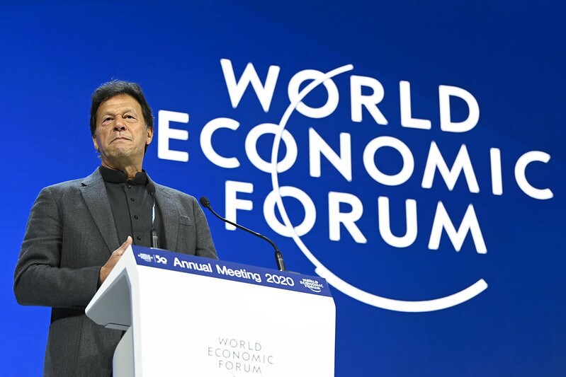 Imran Khan, Prime Minister of Pakistan speaking in the Special Address by Imran Khan, Prime Minister of Pakistan session at the World Economic Forum Annual Meeting 2020 in Davos-Klosters, Switzerland, 22 January. Congress Centre - Plenary. Copyright by World Economic Forum / Valeriano Di Domenico\r\r