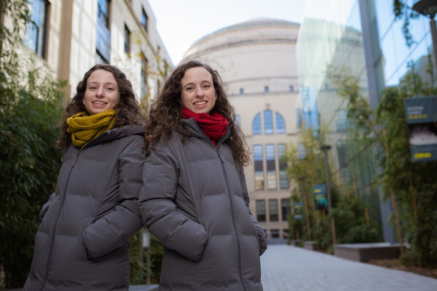 Caption:MIT doctoral candidate Nina Andrejević (right) has developed with her twin sister Jovana (left), a PhD candidate at Harvard University, a method for testing material samples to predict the presence of topological characteristics that is faster and more versatile than other methods.