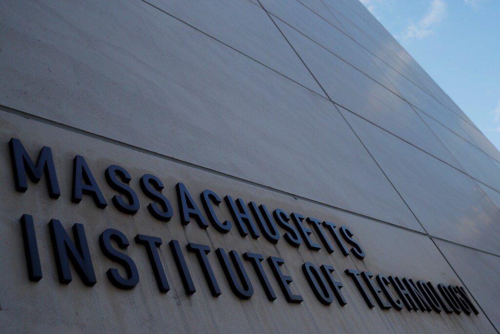 The sign at Building 76 at the Massachusetts Institute of Technology (MIT) in Cambridge, Massachusetts, U.S., November 21, 2018.
