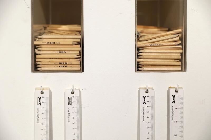 IKEA pencils and tape measures are displayed at an IKEA store in Madrid, Spain, October 10, 2018. REUTERS/Susana Vera - RC1FFDCE43C0