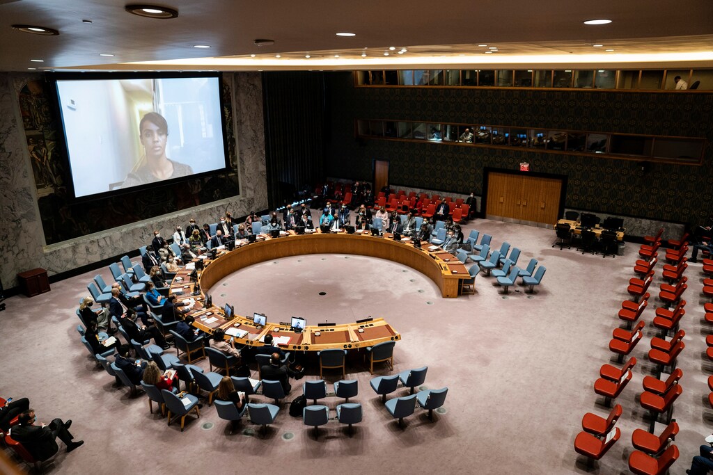 Sustainable Development Permanent Representative of China to the United Nation Zhang Jun speaks during a meeting of the United Nations Security Council at the 76th Session of the U.N. General Assembly in New York, U.S. September 23, 2021. John Minchillo/Pool via REUTERS - RC2CVP95LR0P