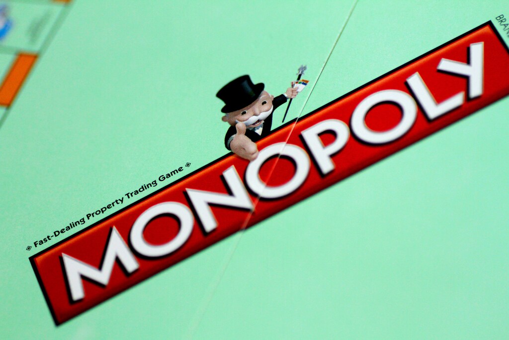 A Monopoly board game by Hasbro Gaming is seen in this illustration photo August 13, 2017. REUTERS/Thomas White/Illustration - RC18B307F130