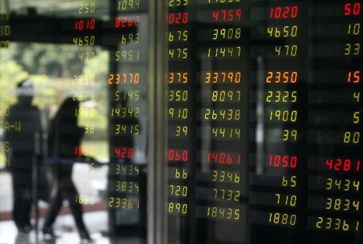 People are reflected in a screen showing the share prices in a securities company in Jakarta March 29, 2010. Indonesia's stock market ended lower on Monday as bank shares fell prey to profit-taking, while Thai stocks fell for a third session as worries grew over anti-government protests in the capital. REUTERS/Crack Palinggi (INDONESIA - Tags: BUSINESS)