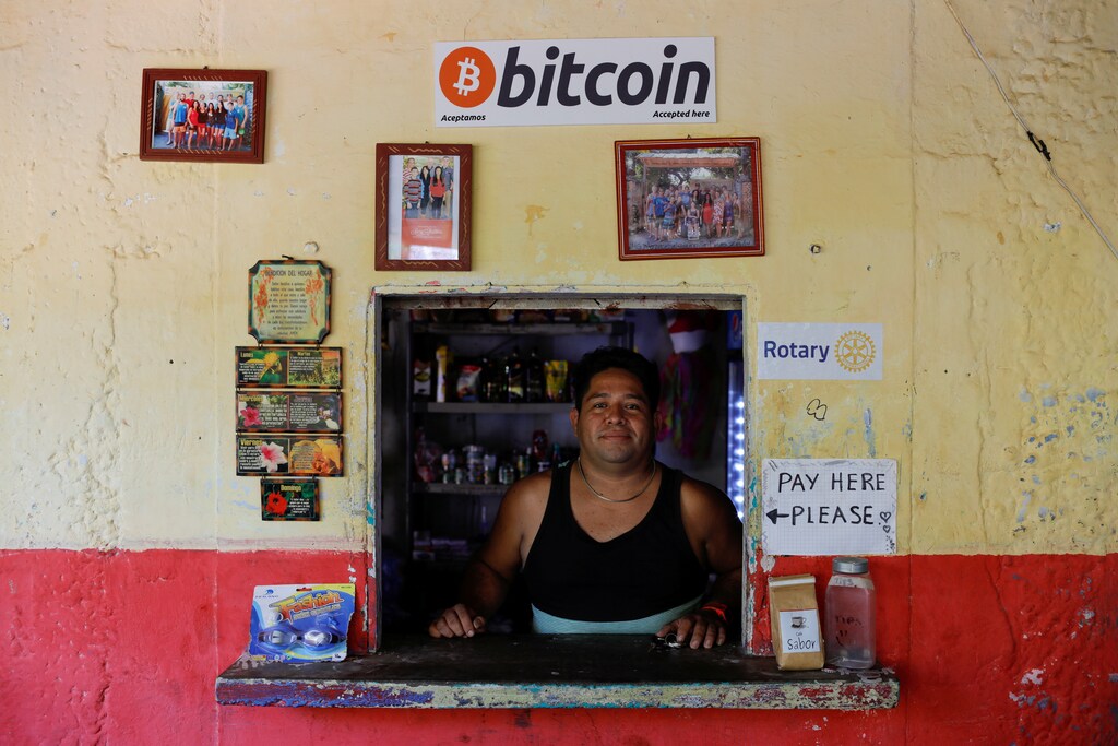Roberto Carlos Silva, owner of La Zontena store, poses at his business where he accepts Bitcoins at El Zonte Beach in Chiltiupan, El Salvador June 8, 2021. REUTERS/Jose Cabezas TPX IMAGES OF THE DAY - RC2GWN9FY5PG