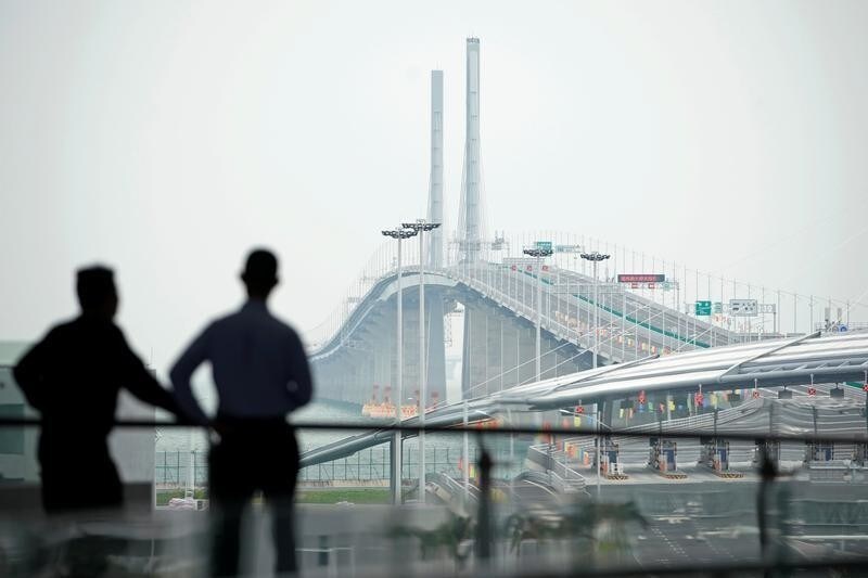 A general view of the Hong Kong-Zhuhai-Macau bridge after its opening ceremony in Zhuhai, China October 23, 2018.