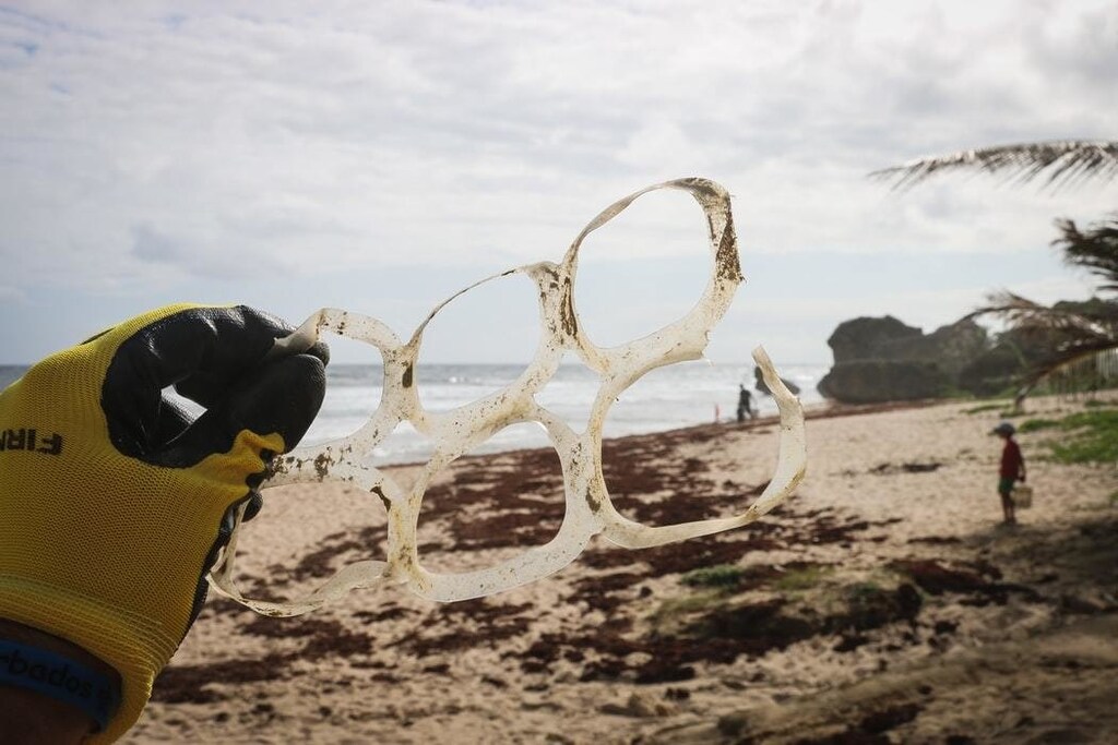 image of plastic pollution found on a beach