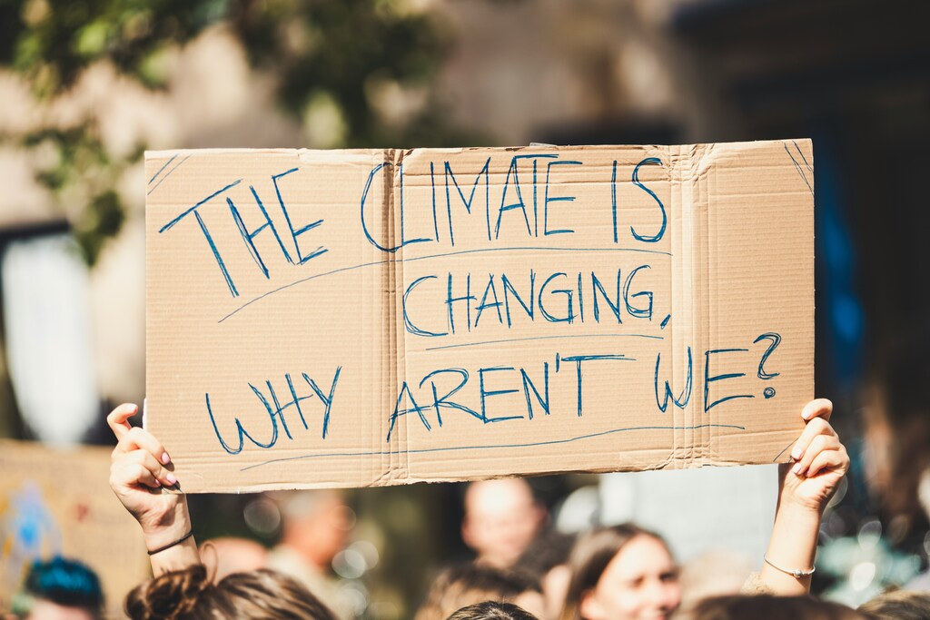 Global climate change protest.