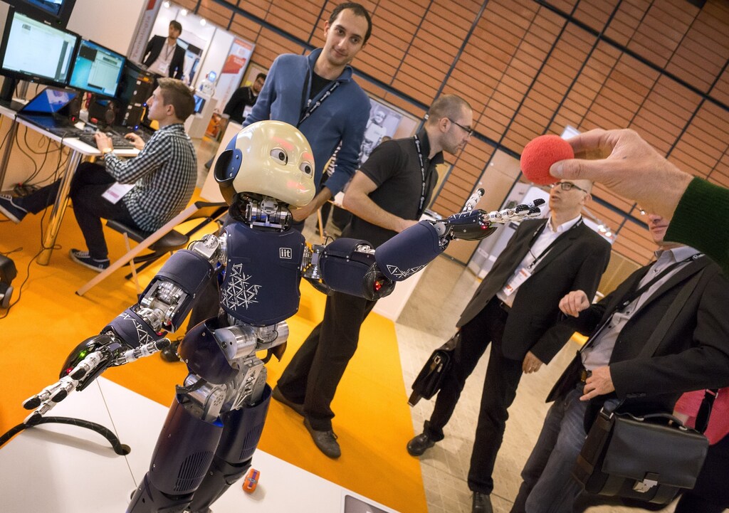 A humanoid robot from IIT is displayed during the Innorobo 2014 fair (Innovation Robotics Summit) in Lyon March 18, 2014.