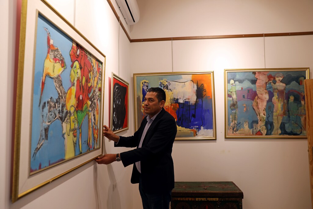 A Libyan businessman Mustafa Iskandar is seen at his art gallery and cultural centre in the old city of Tripoli, Libya April 23,2019. Picture taken April 23, 2019. REUTERS/Ahmed Jadallah - RC1A1BCAEC30