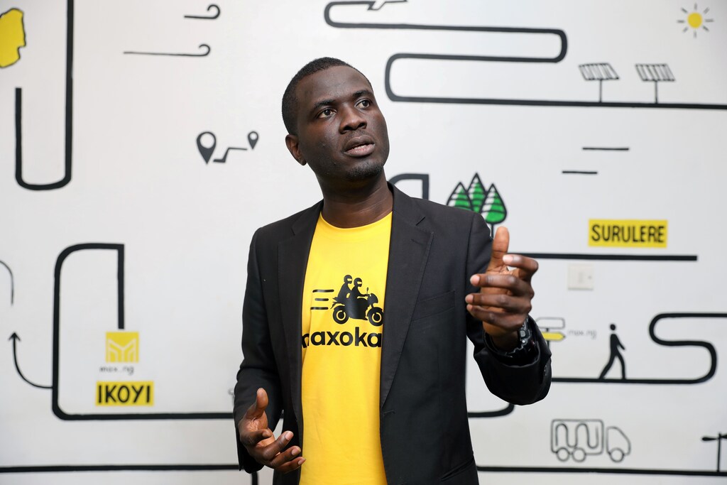 Adetayo Bamiduro Co-founder/CEO of Max.ng explains his company operations during an interview with Reuters in Lagos, Nigeria May 6, 2019. Picture taken May 6, 2019