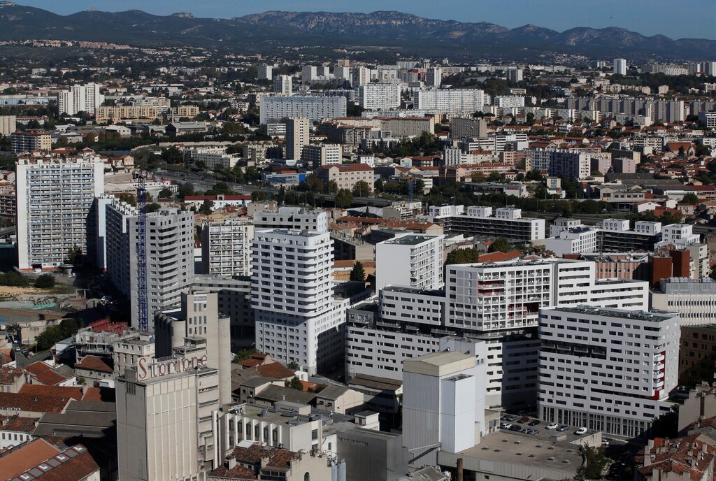 A general view shows appartment blocks in Marseille, France, October 24, 2018. REUTERS/Jean-Paul Pelissier - RC18F56C6780
