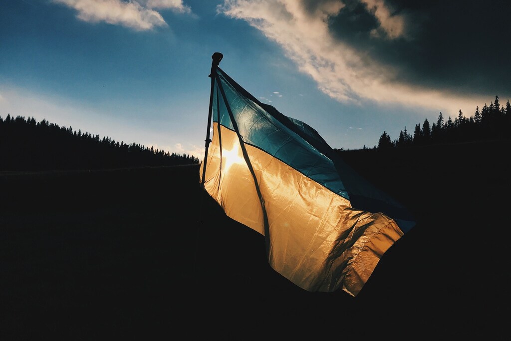 The national flag of Ukraine