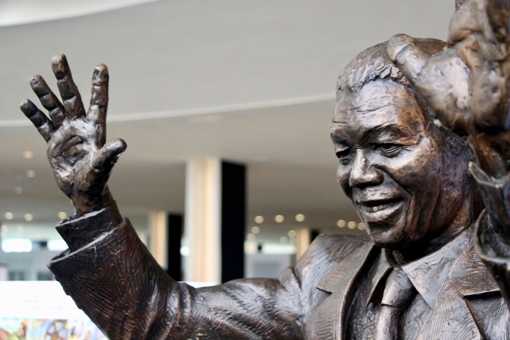 pictured is a statue of Nelson Mandela - Nelson Mandela International Day is marked every 18 July
