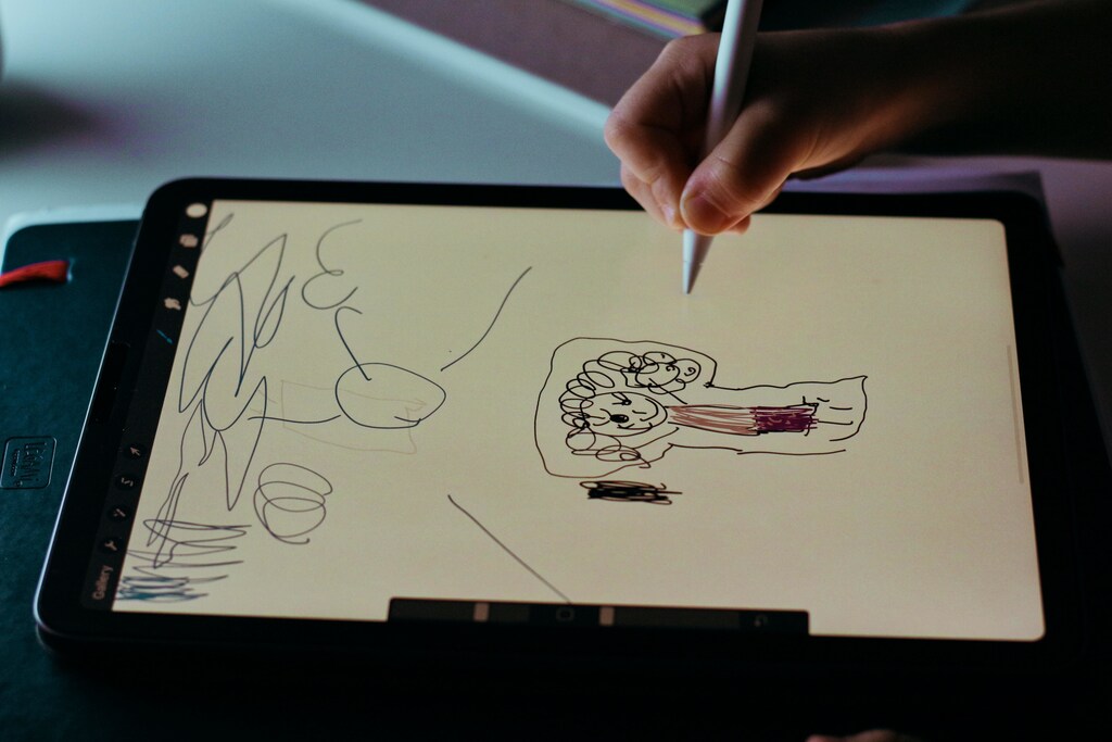 The image shows a child using a digital screen illustrating how important it is to secure digital trust and safety